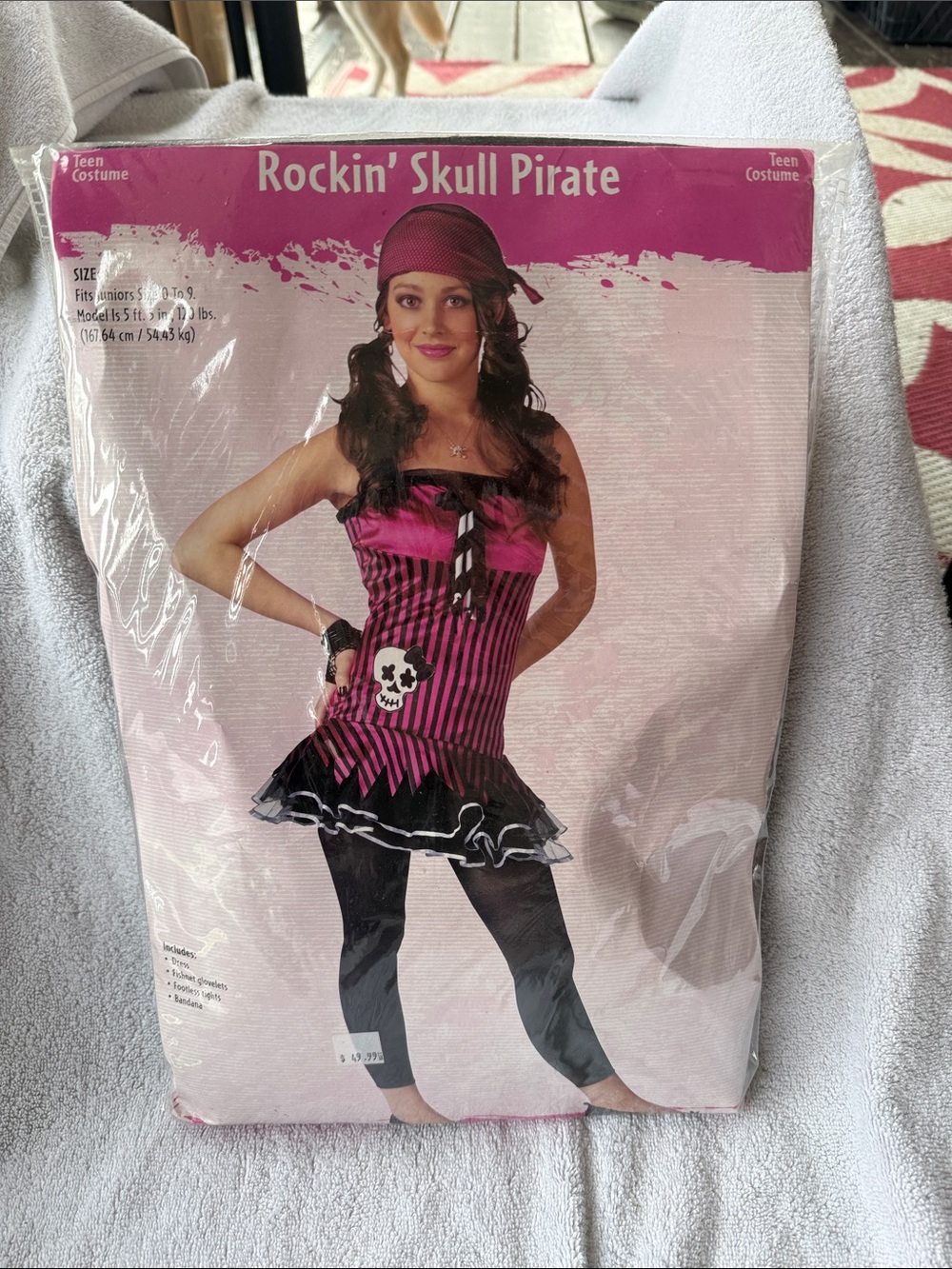 Rockin' Skull Pirate Teen Costume - Pink and Black